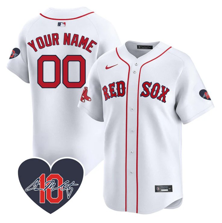 Custom Boston Red Sox Jersey Dave McCarty Memorial Patch Stitched White