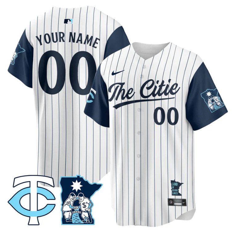 Custom Minnesota Twins Jersey 2025 City Connect Concept Stitched White