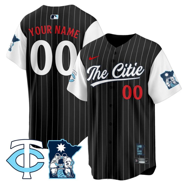 Custom Minnesota Twins Jersey 2025 City Connect Concept Stitched Black