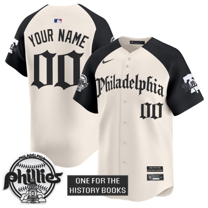 Custom Phillies Jersey Retro Newspaper Edition Vapor Premier Limited Stitched Alternate