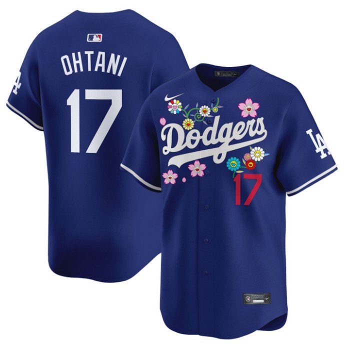 Men's Shohei Ohtani Jersey #17 Dodgers x Takashi Murakami 2025 Vapor Limited Stitched Royal