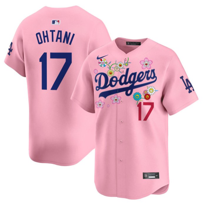 Men's Shohei Ohtani Jersey #17 Dodgers x Takashi Murakami 2025 Vapor Limited Stitched Cherry Blossom