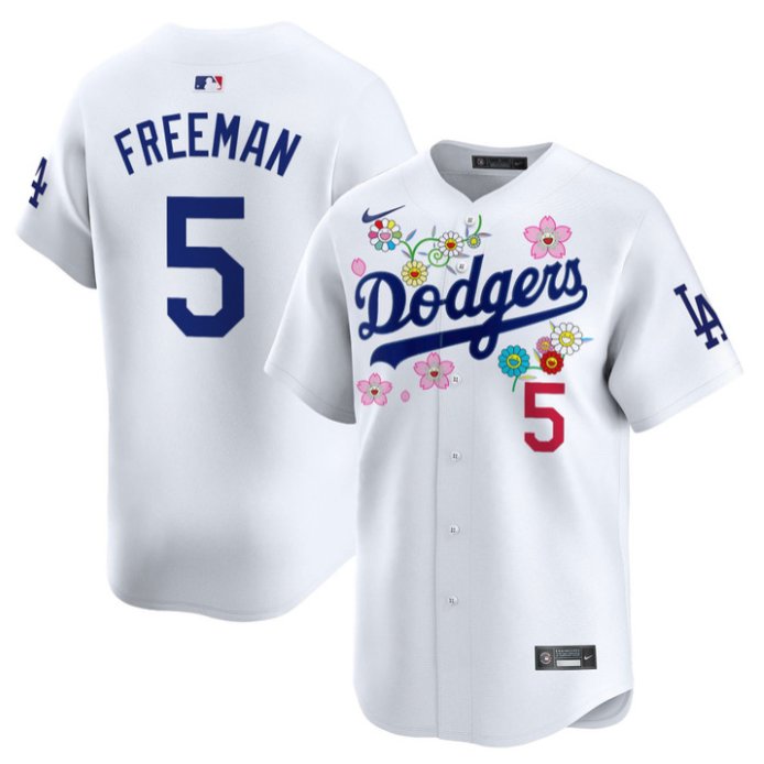 Men's Freddie Freeman Jersey #5 Dodgers x Takashi Murakami 2025 Vapor Limited Stitched White