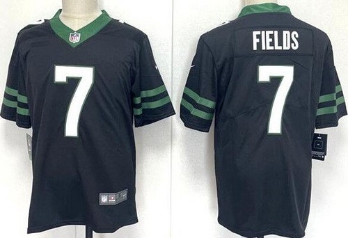 Men's New York Jets #7 Justin Fields Limited Black Vapor Jersey