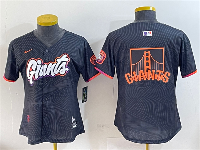 Youth San Francisco Giants Team Big Logo Anthracite 2025 City Connect Limited Stitched Baseball Jerseys