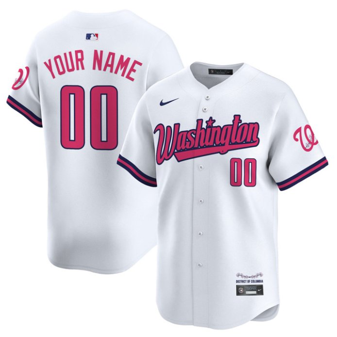 Custom Washington Nationals Jersey Vapor Limited All Stitched White