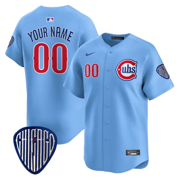 Custom Chicago Cubs Jersey Blue Alternate Vapor Premier Limited Stitched Blue