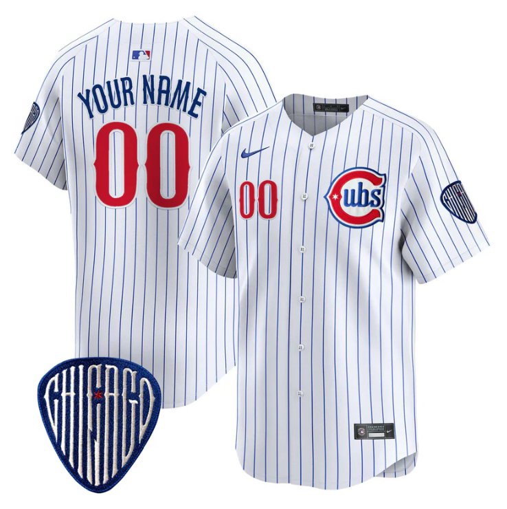 Custom Chicago Cubs Jersey Blue Alternate Vapor Premier Limited Stitched Pinstripe