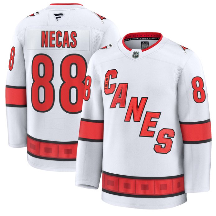 Men's Martin Necas Jersey #88 Carolina Hurricanes Premium All Stitched White