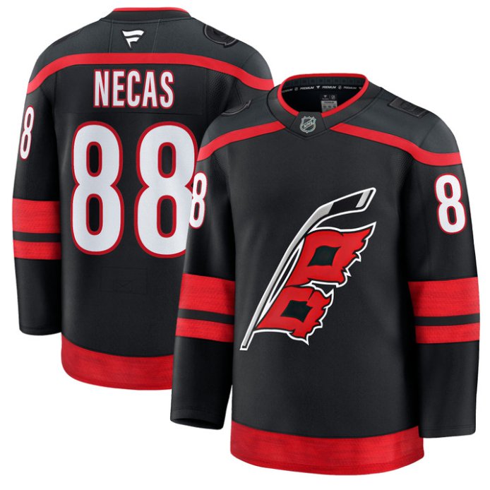 Men's Martin Necas Jersey #88 Carolina Hurricanes Premium All Stitched Black