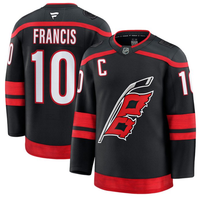 Men's Ron Francis Jersey #10 Carolina Hurricanes Premium All Stitched Black