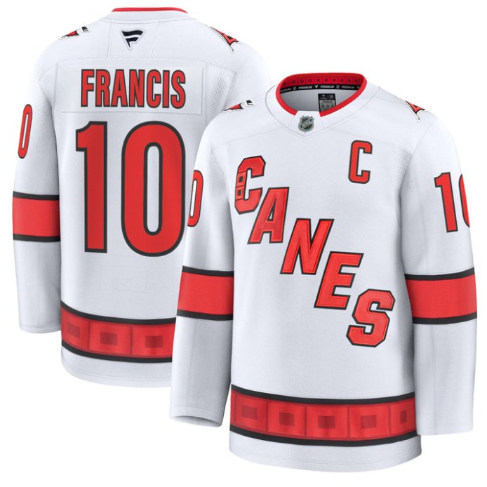 Men's Ron Francis Jersey #10 Carolina Hurricanes Premium All Stitched White