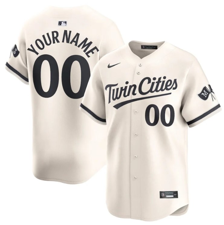 Minnesota Twins Custom Alternate Cream Limited Stitched Jersey