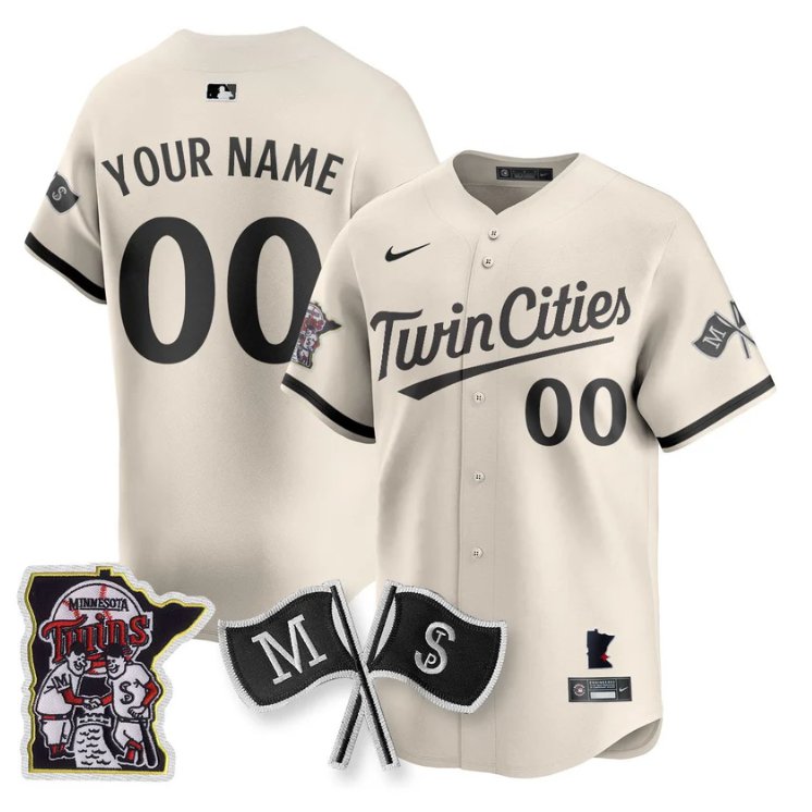 Custom Minnesota Twins Jersey Nike Alternate Limited Stitched Cream