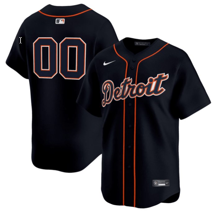 Custom Detroit Tigers Nike Black Limited Stitched Baseball Jersey