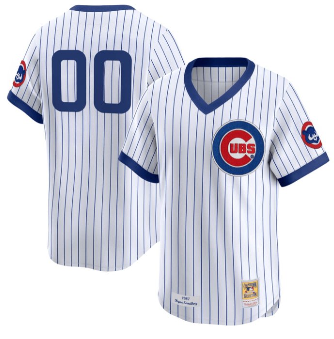 Custom Chicago Cubs 1987 Throwback Pinstripe Stitched Baseball Jersey