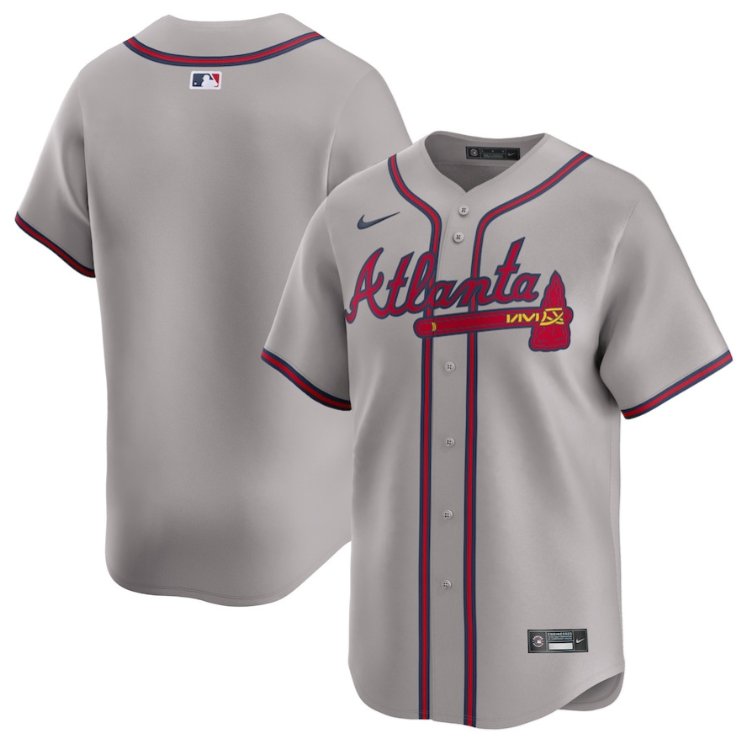 Men's Atlanta Braves Blank Gray Away Nike Limited MLB Stitched Jersey