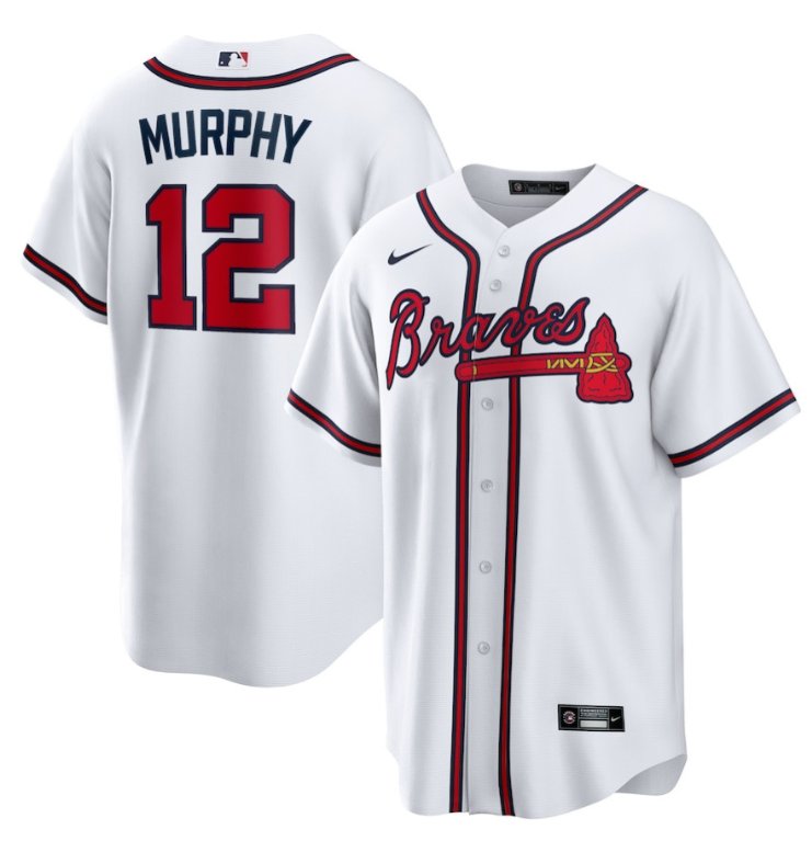 Men's Atlanta Braves #12 Sean Murphy White Home Stitched Cool Base MLB Jersey