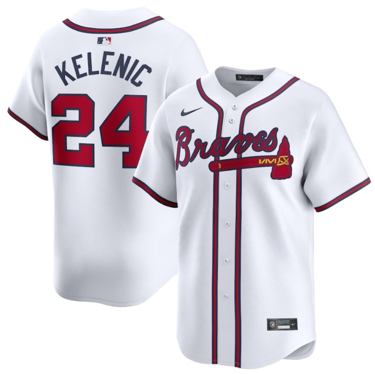 Men's Atlanta Braves #24 Jarred Kelenic Nike White Home Stitched Limited MLB Jersey