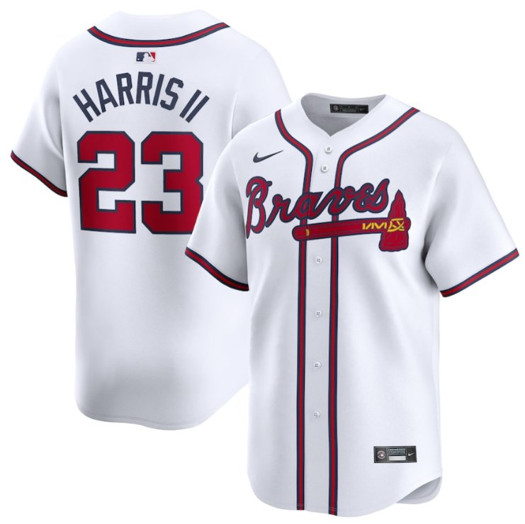 Men's Atlanta Braves #23 Michael Harris II White Home Stitched Limited MLB Jersey