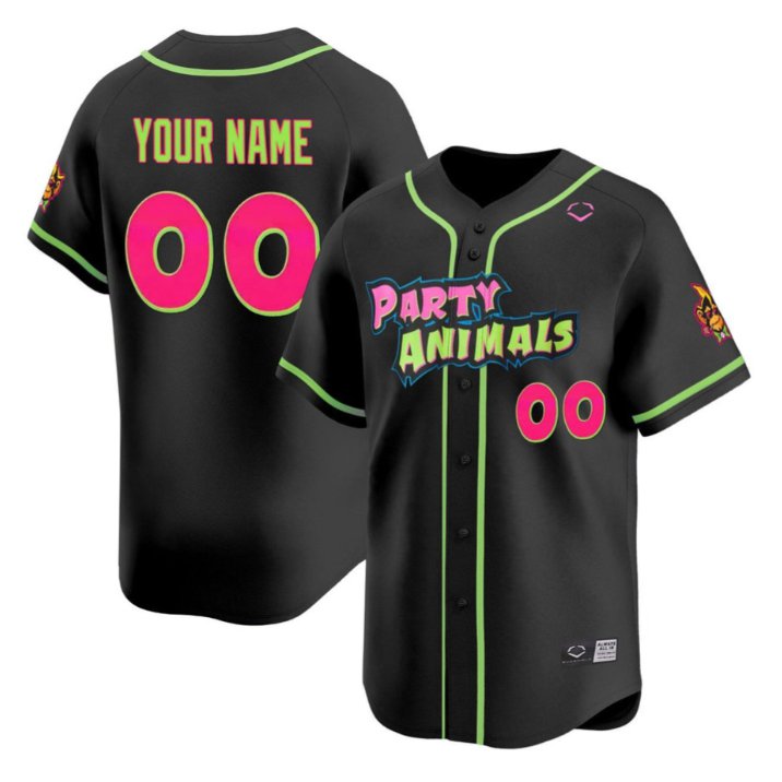 Custom Savannah Party Animals EvoShield Black Stitched Baseball Jersey