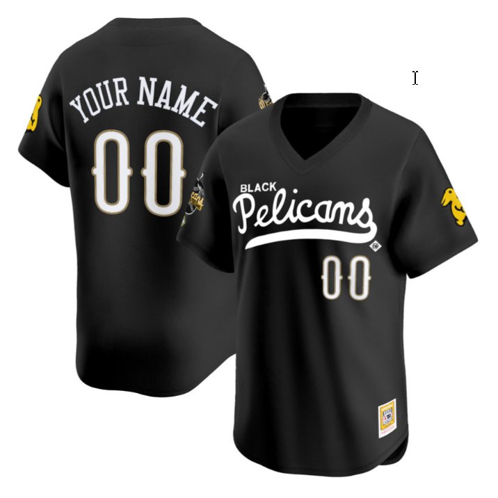 Custom New Orleans Black Pelicans Patch Stitched Jersey Uniform Black