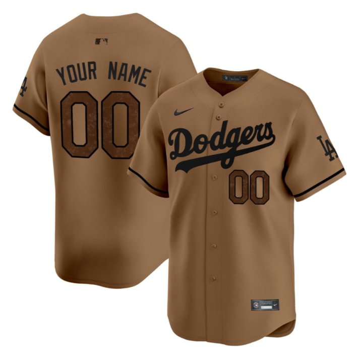 Los Angeles Dodgers Nike Brown Limited Custom Stitched MLB Jersey