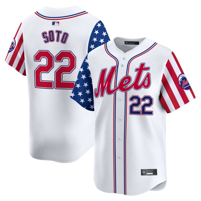 Men's Mets #22 Juan Soto White 2025 Independence Day Vapor Premier Limited Jersey - All Stitched