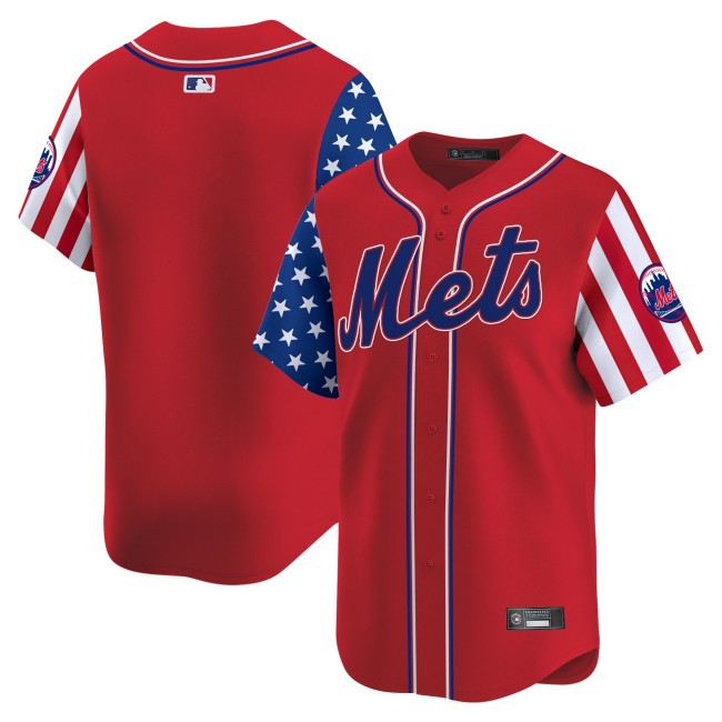 Men's Mets Blank Red 2025 Independence Day Vapor Premier Limited Jersey - All Stitched