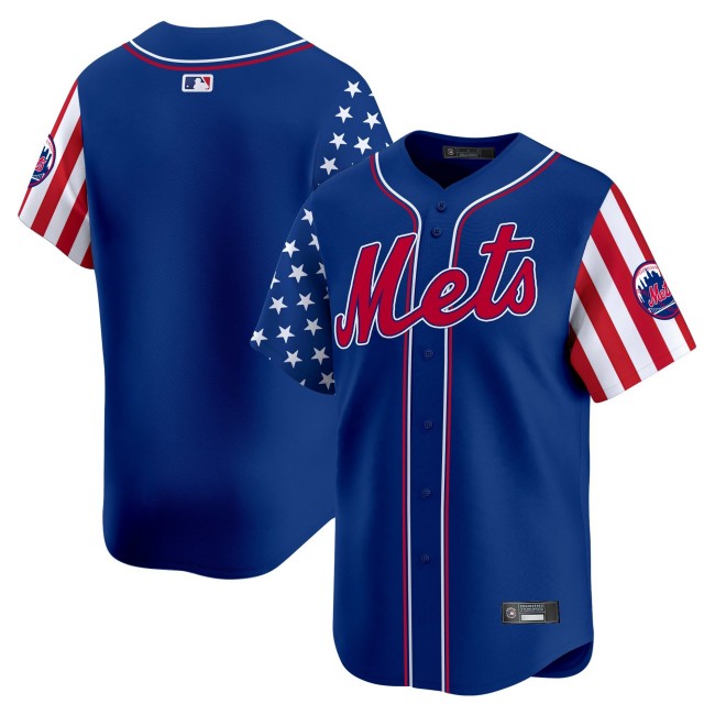 Men's Mets Blank Royal 2025 Independence Day Vapor Premier Limited Jersey - All Stitched