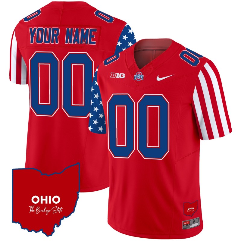 Ohio State Buckeyes American Style Vapor Limited Custom Jersey Red - All Stitched