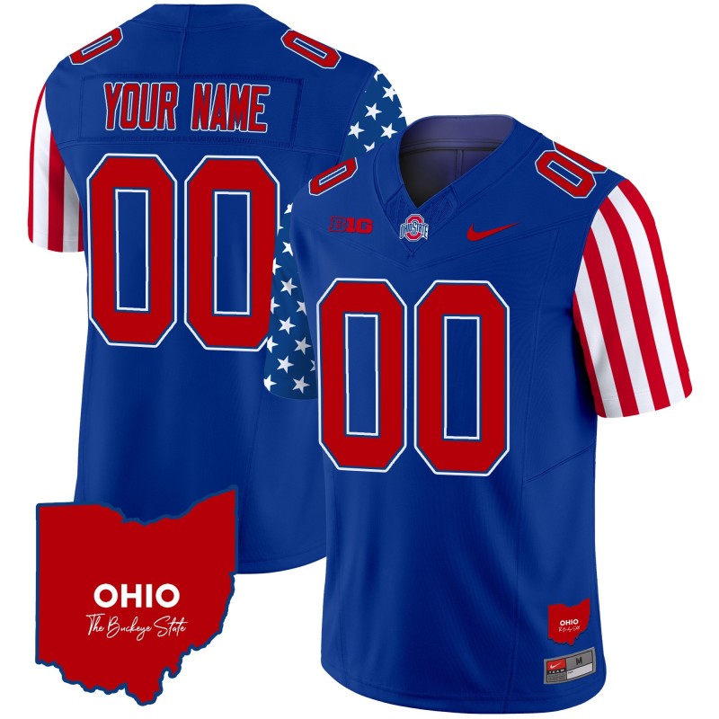 Ohio State Buckeyes American Style Vapor Limited Custom Jersey Royal - All Stitched