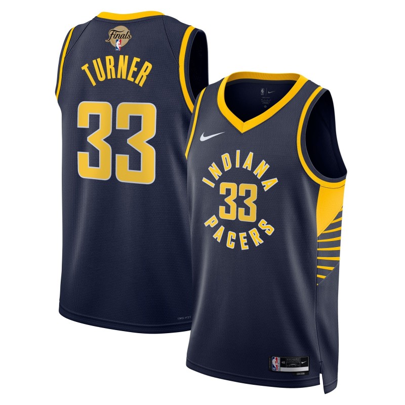 Unisex Indiana Pacers #33 Myles Turner Nike Navy 2025 NBA Finals Swingman Jersey - Icon Edition