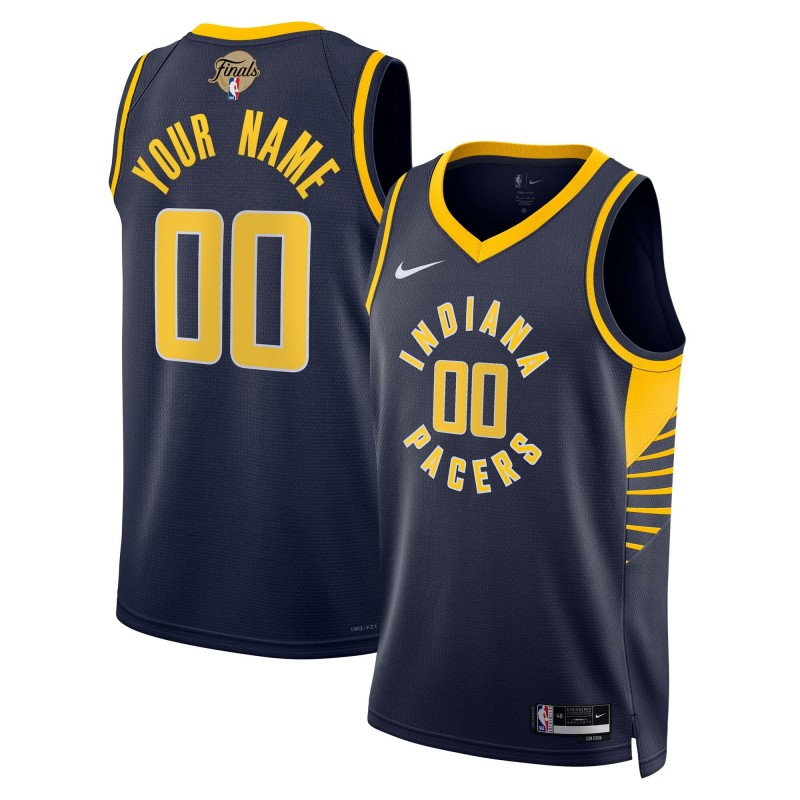 Unisex Indiana Pacers Custom Nike Navy 2025 NBA Finals Patch Swingman Jersey - Icon Edition