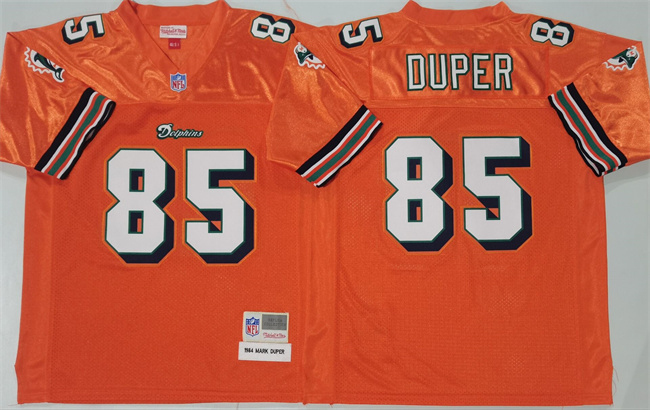 Men's Miami Dolphins #85 Mark Duper Mitchell & Ness 1984 Replica Collection NFL Orange Jersey