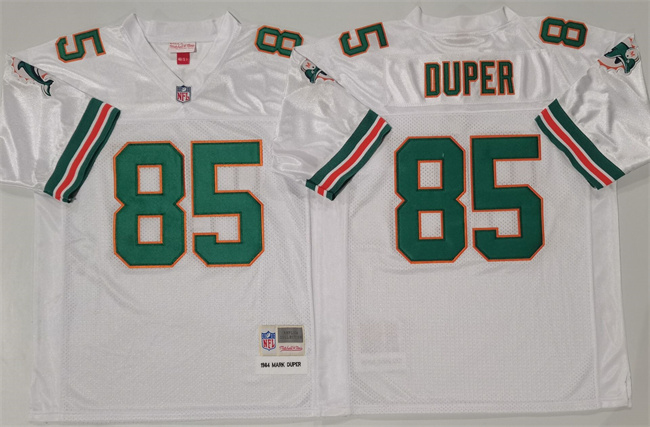 Men's Miami Dolphins #85 Mark Duper Mitchell & Ness 1984 Replica Collection NFL White Jersey