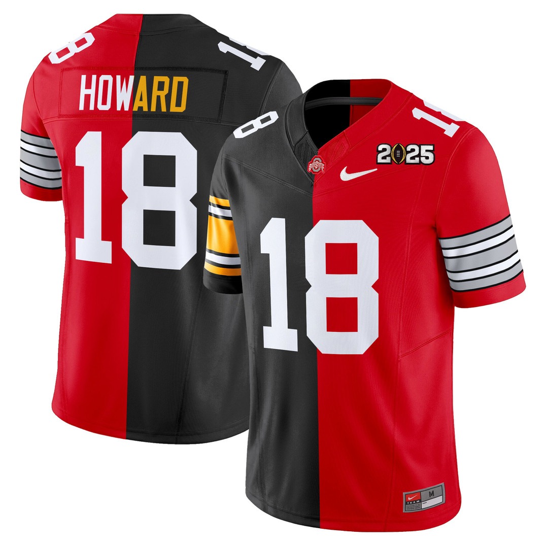 Men's Ohio State Buckeyes x Pittsburgh Steelers #18 Will Howard Split Vapor Limited Jersey - All Stitched