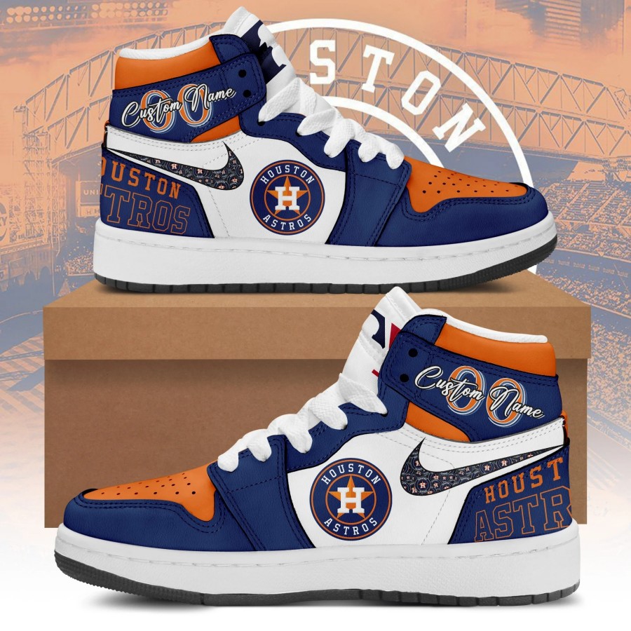 Houston Astros Custom Name & Number Sneaker Boots