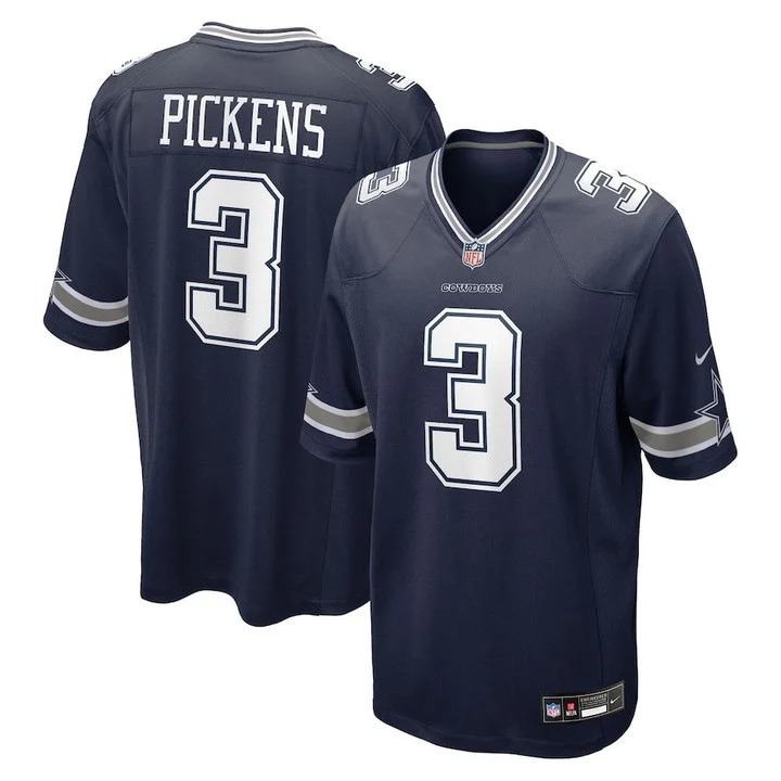 Men's Dallas Cowboys  #3 George Pickens Nike Navy Stitched Football Jersey