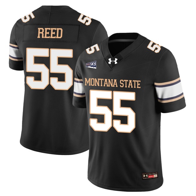 Men's MSU Montana State Bobcats #55 JT Reed College Football Jersey Black - All Stitched
