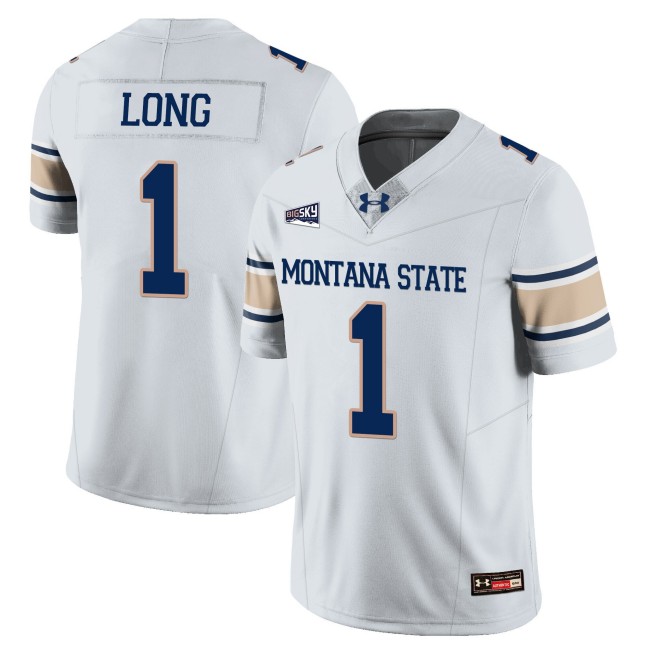 Men's MSU Bobcats #1 Chris Long College Football Jersey White - All Stitched