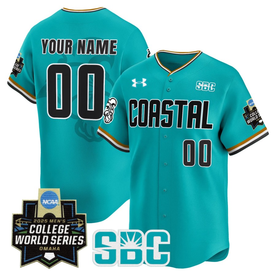 CCU College Baseball Custom Omaha Revival Teal 2025 NCAA MCWS Limited Jersey - All Stitched