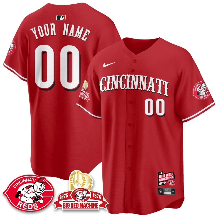 Cincinnati Reds 'Big Red Machine 50th ANNIV 1975 Custom Nike MLB Limited Jersey Red - All Stitched