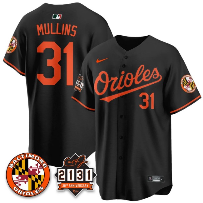 Men's Baltimore Orioles #31 Cedric Mullins Nike '30th of 2131 MLB Limited Jersey Black - All Stitched
