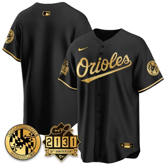 Men's Baltimore Orioles Nike '30th of 2131 MLB Limited Jersey Black GOLD - All Stitched