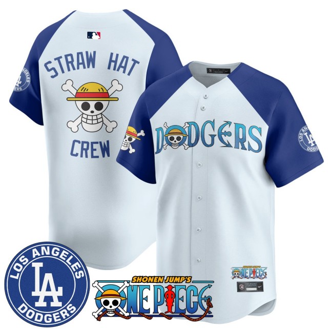 LA Dodgers x ONE PIECE Straw Hat Nike 2025 MLB Limited Stitched Jersey Alternate