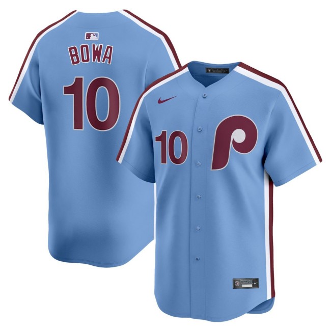 Men's Philadelphia Phillies #10 Larry Bowa Nike Light Blue MLB Limited Jersey - All Stitched