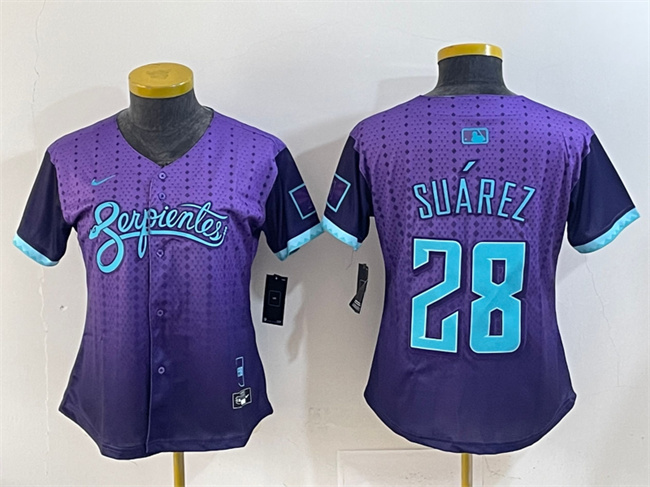 Women's Arizona D-Backs #28 Eugenio Suarez Purple 2025 City Connect Limited Stitched Baseball Jersey