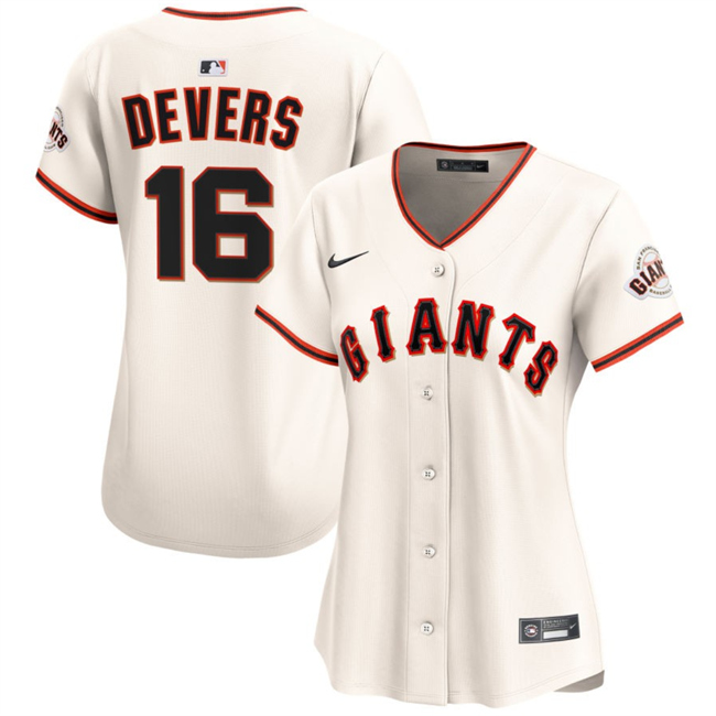 Women's San Francisco Giants #16 Rafael Devers Cream 2024 Limited Stitched Baseball Jersey