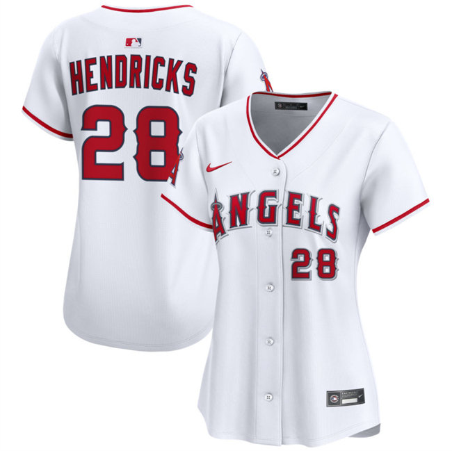 Women's Los Angeles Angels #28 Kyle Hendricks White Home Stitched Baseball Jersey